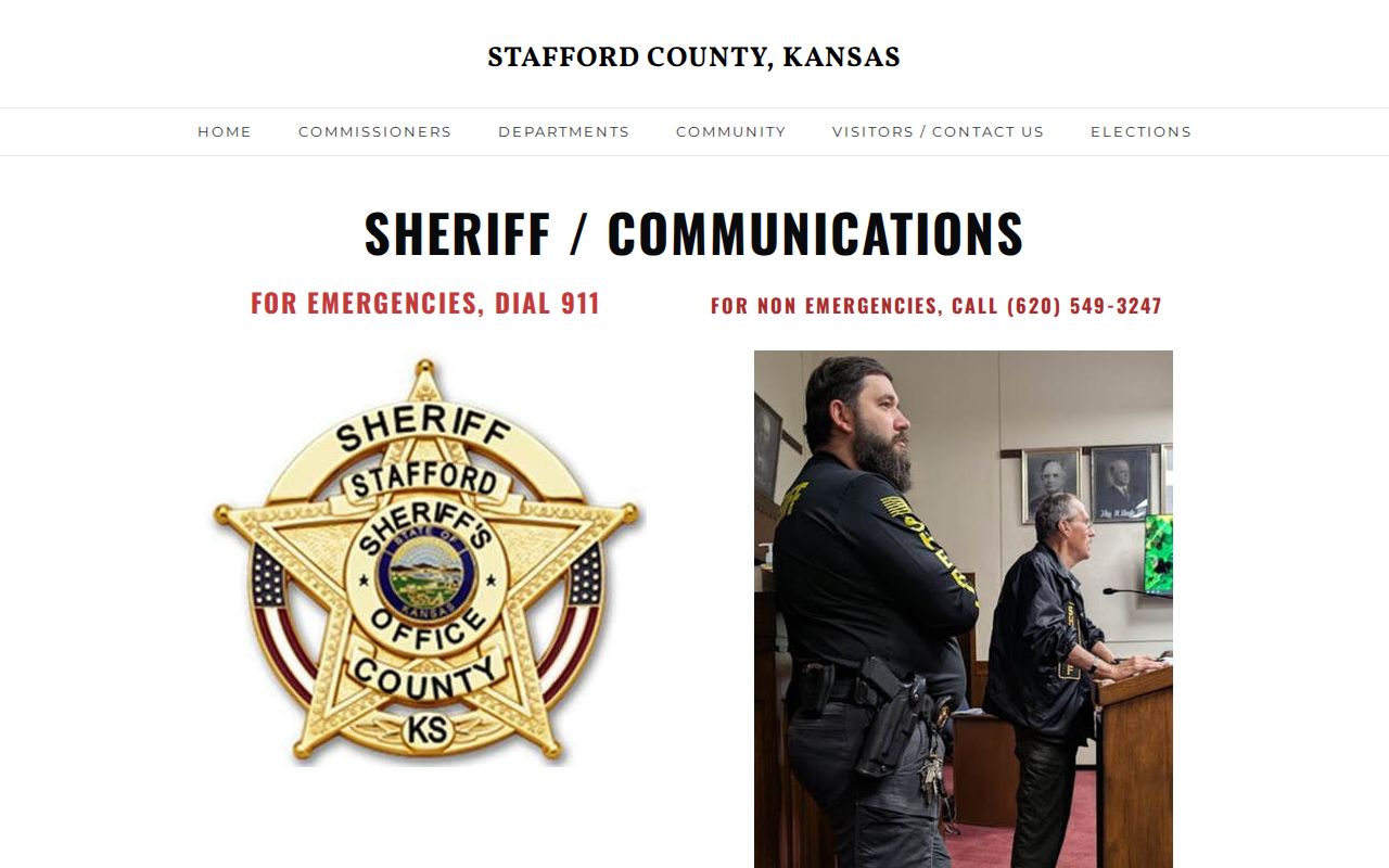 Stafford County Sheriff and Communications official arrest-record contact page